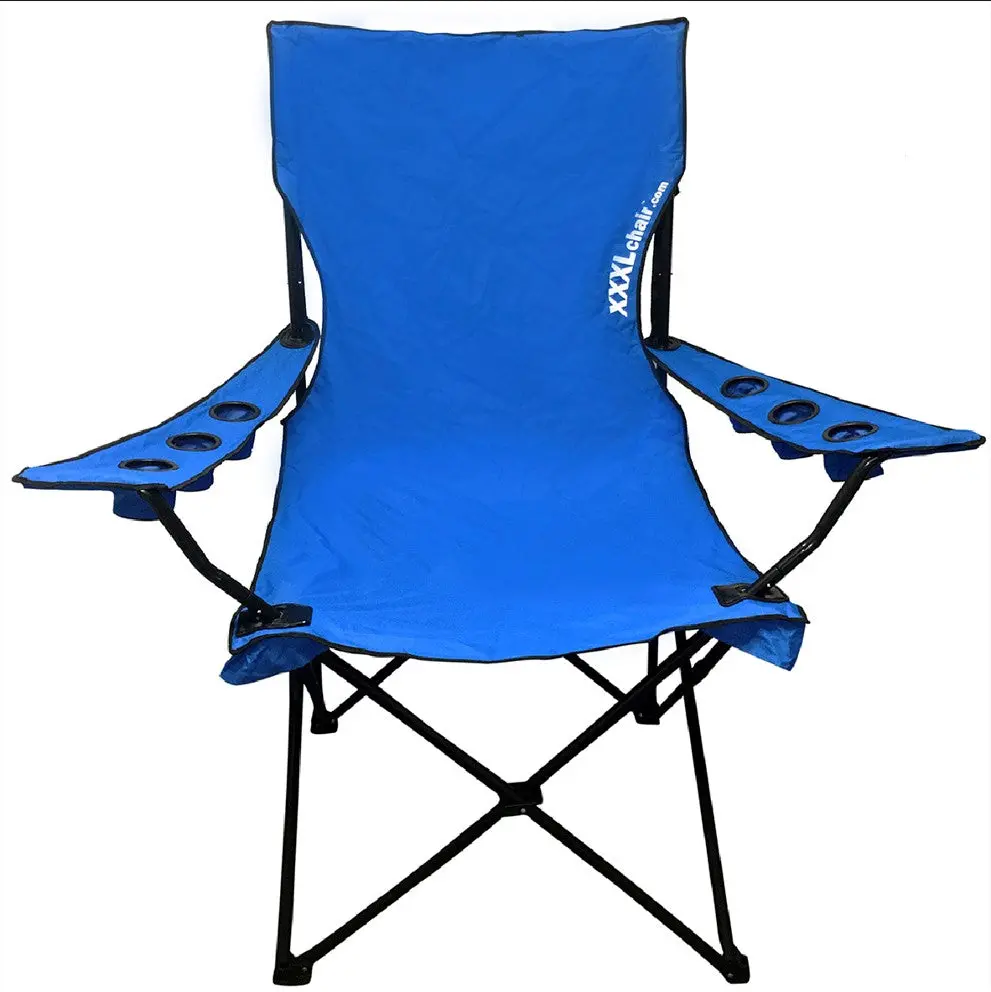 Giant Oversized Big Xxxl Portable Folding Camping Beach Outdoor Chair With 6 Cup Holders! Fold Compact Into Carry Bag! 1