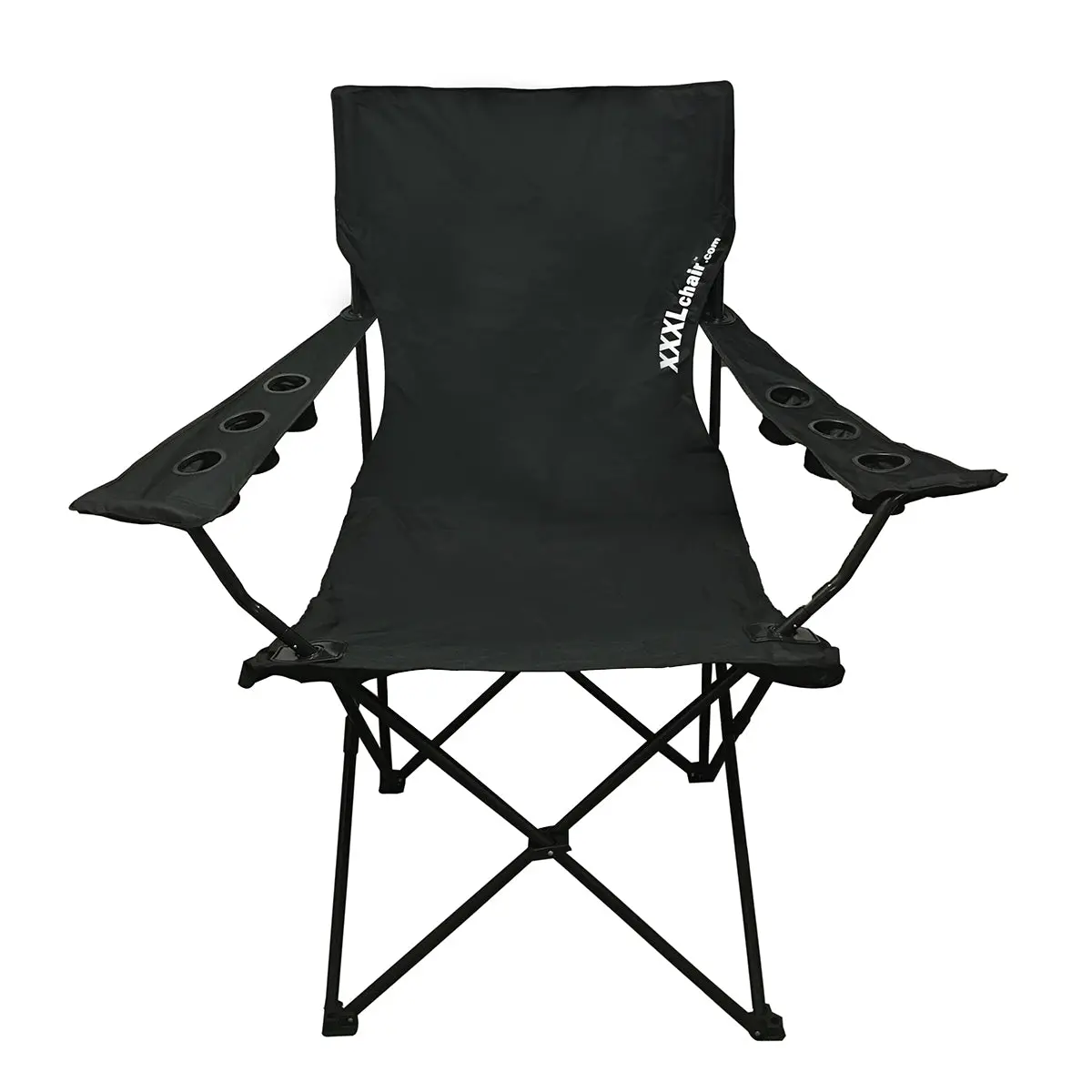 Giant Oversized Xxxl Big Portable Folding Camping Beach Outdoor Chair With 6 Cup Holders! Fold Compact Into Carry Bag (Black) 1