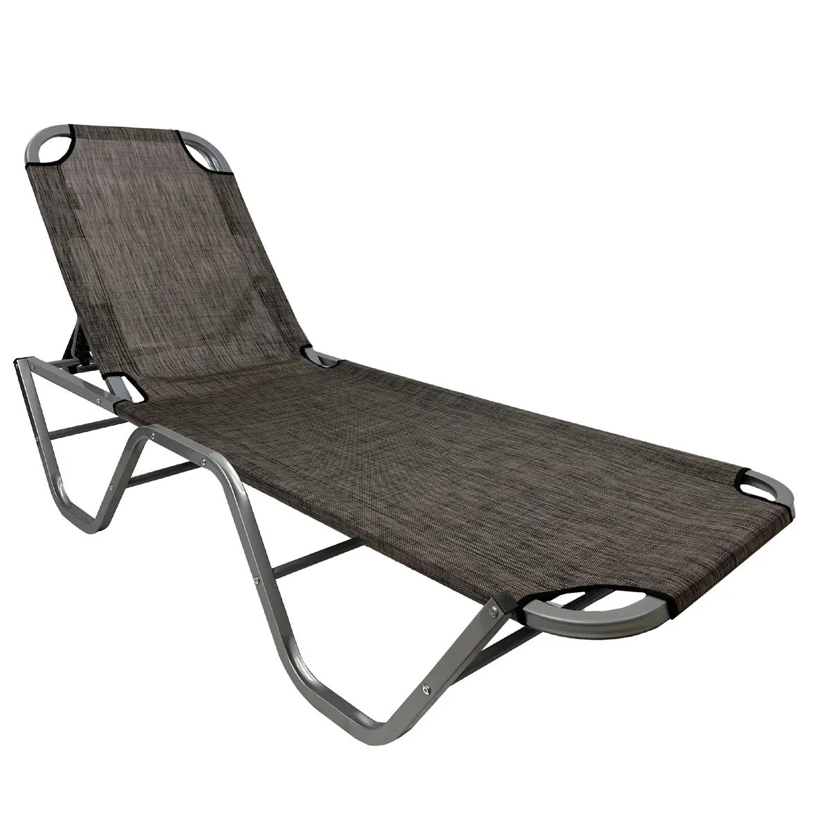 Easygo Product Chaise Lounger – Aluminum Sun Lounge Chair – Adjustable Outdoor Patio Beach Porch Swing Pool-Five-Position Recliner-Lightweight All Weather, 1 Pack Brown 1