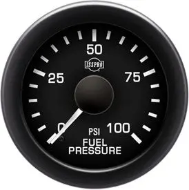 Isspro 2 1/16" 0-100Psi Fuel Pressure Gauge With Built-In Warning Light 1