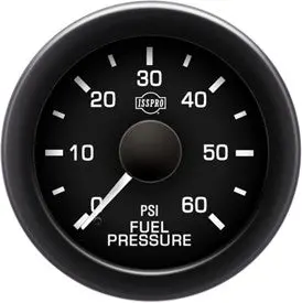 Isspro 2 1/16" 0-60Psi Fuel Pressure Gauge With Built-In Warning Light 1