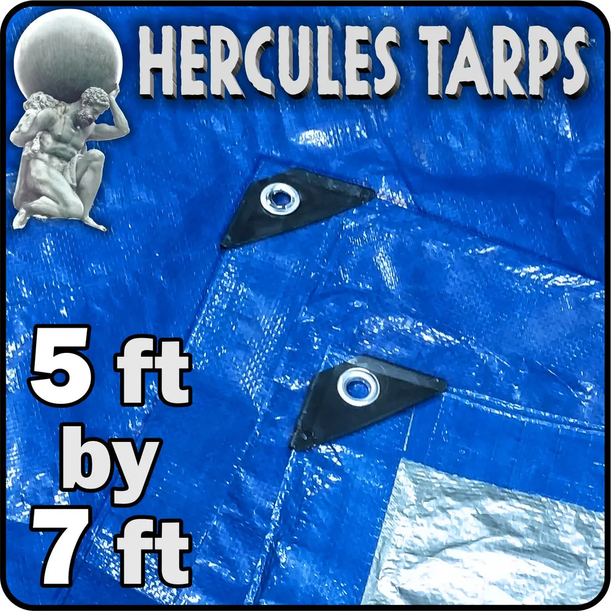5' X 7' - Hercules Tarp Heavy Duty Tarp Cover Waterproof Tarpaulin Plastic Tarp Protection Sheet Shelter For Ca 1