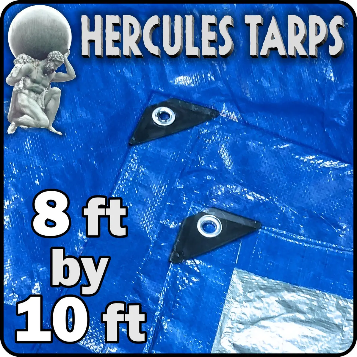 8' X 10' - Tent Shelter Tarp Cover Waterproof Tarpaulin Plastic Tarp Protection Sheet For Contractors, Campers, Painters 1