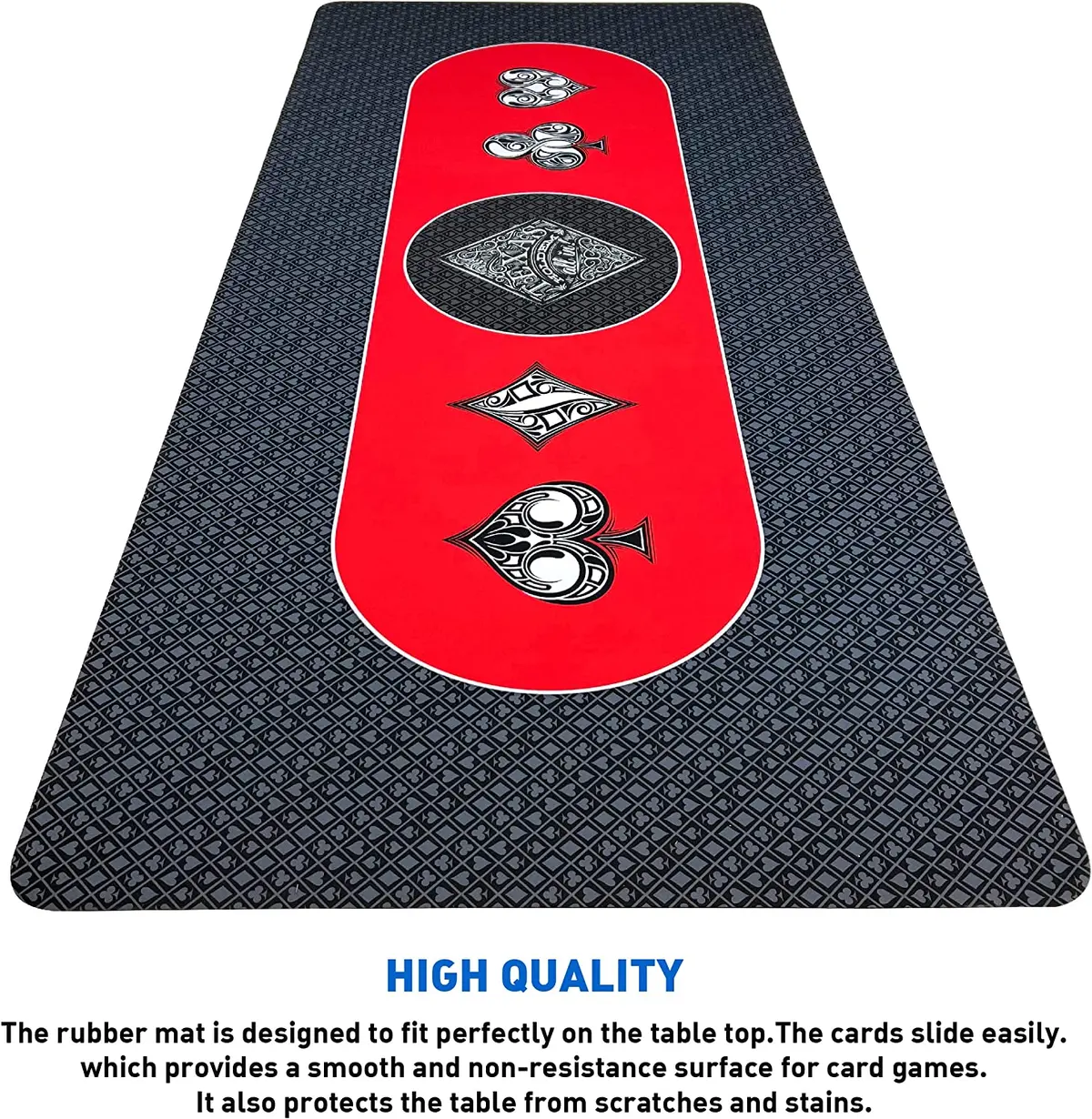 Poker Table Top Pad – For Texas Holdem Casino Style – 78” X 36” Rectangle – Portable Rolling Rubber Folding Mat – Professional 3 Layers-Includes Carry Bag, 72 Black 2