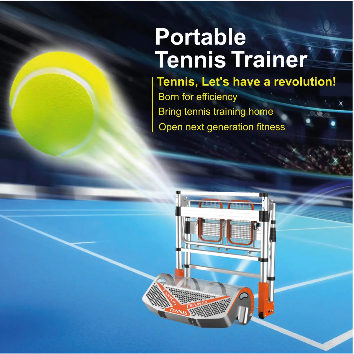 Tennis Trainer – Professional Practice Training Equipment – Real Tennis Action Workout – Ball Drops From Random Holes So Never The Same - Great For Tennis Lovers And Coaches – Commercial Grade - Patented 1