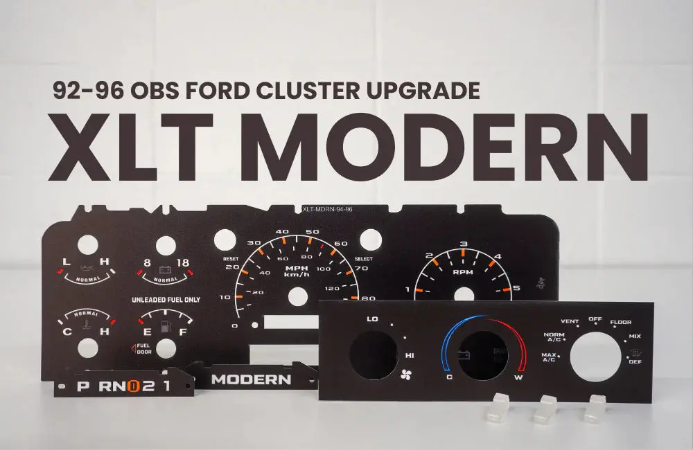 92-96 Cluster Faceplate Kit - Xlt Modern - Gas 1