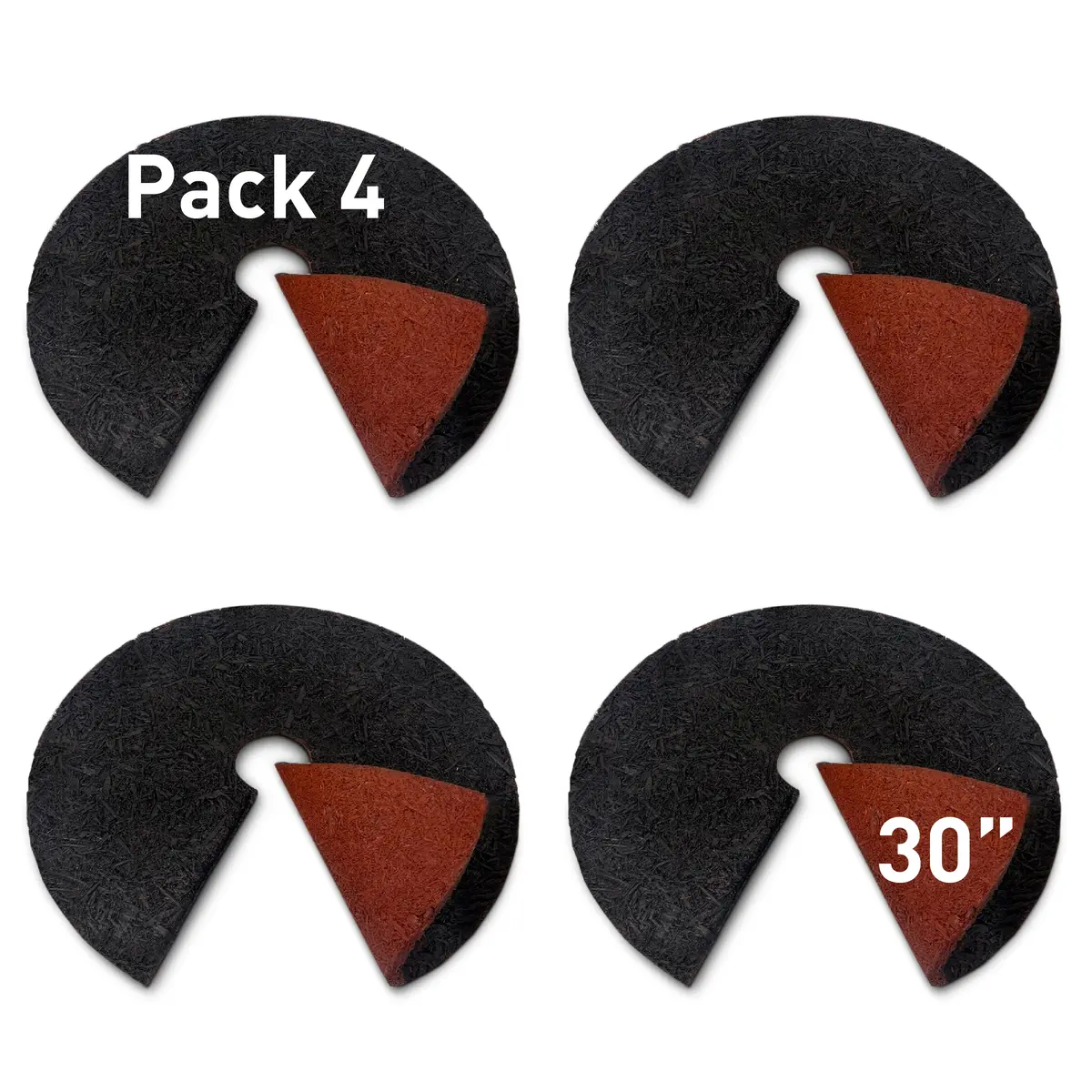 Easygo Double Sided Rubber Mulch Ring Weed Blocker- Natural Look Two Colors In One-Recycled Heavy Duty Rubber-Easy To Use-Tree And Root Protector-Reusable, Durable, Weather Resistant. 30 Inches 4-Pack 1