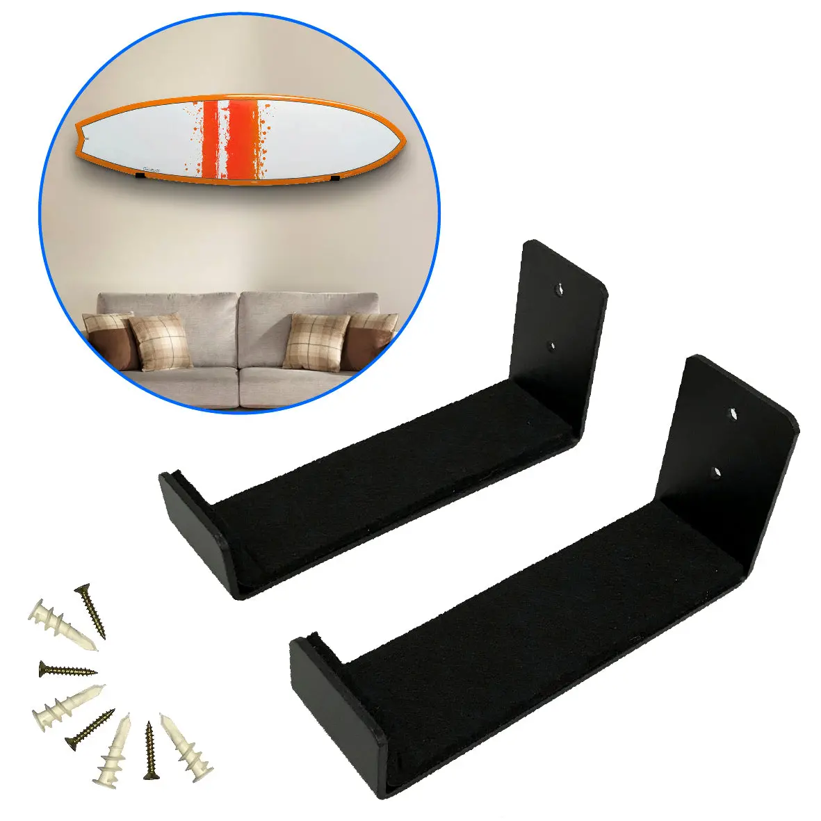 Easygo Surfboard Wall Rack – Longboard Storage – Surfboard Display Rack – Surf Board Rack 1