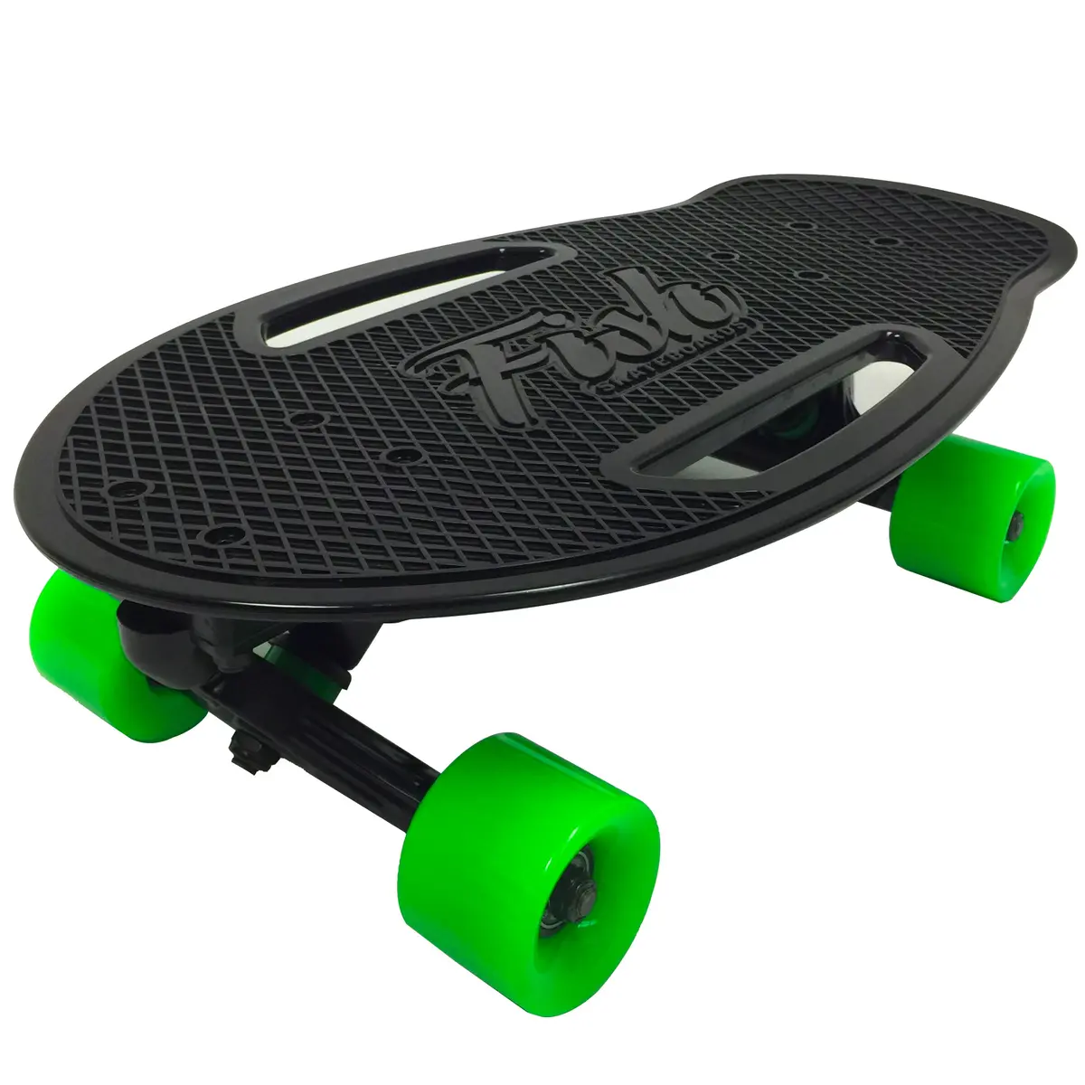 Fish Adults And Kids Skateboard – Mini Longboard Cruiser – Light Weight And Portable – Beginners To Experts, Green 1