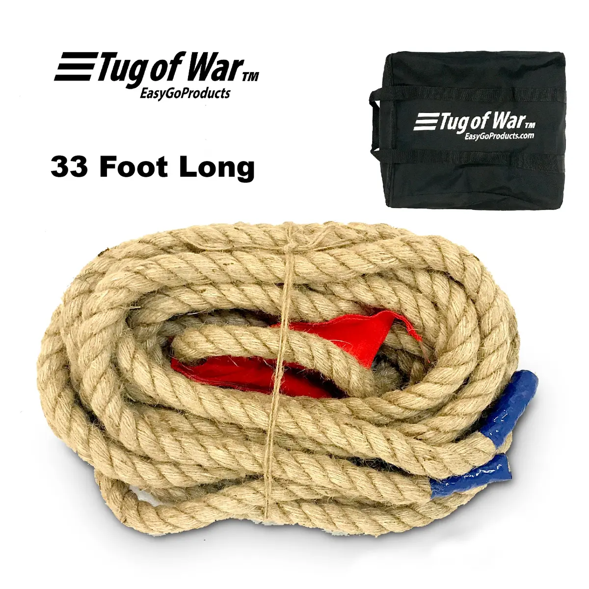 Easygo 33 Foot Tug Of War Rope With Flag – Kids And Adults Family Game – Team Building – Soft Rope 1