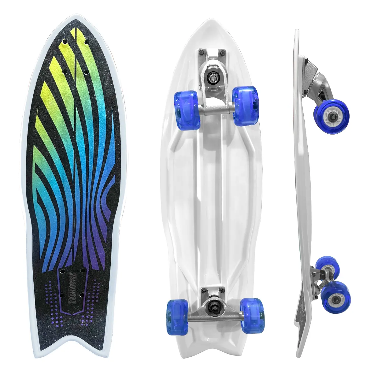 Surfskate Kids Skateboard Surf Skate Trucks For Kids Front Caster Wheel Rotates Easily For Children Great Pumping Power Heavy Duty Trucks In Rear Graphics On Grip Tape 31” Long X 9” Wide 1