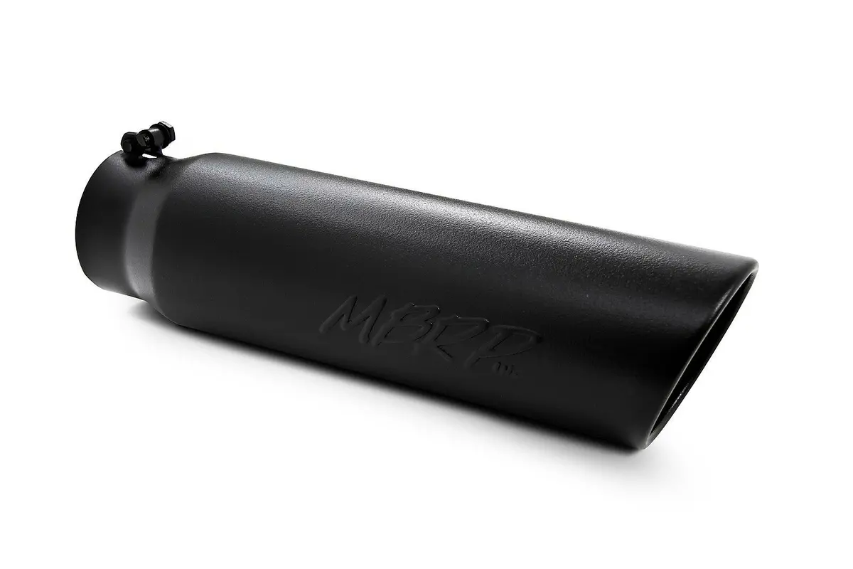 Mbrp Tip Black Finish - 5″ O.D. Angled Rolled End 4″ Inlet 18″ In Length 1